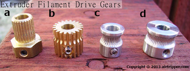 3D Printer Extruder Filament Drive Gears