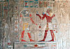 Luxor, hieroglyphic decorations inside the Temple of Hatshepsut, Egypt, Oct 2004 A.jpg