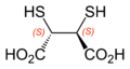 (2S,3S)-2,3-dimercaptosuccinic-acid-2D-skeletal-B-configurations-labelled.png
