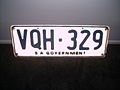 "SA Government" vheicle license plate.jpg