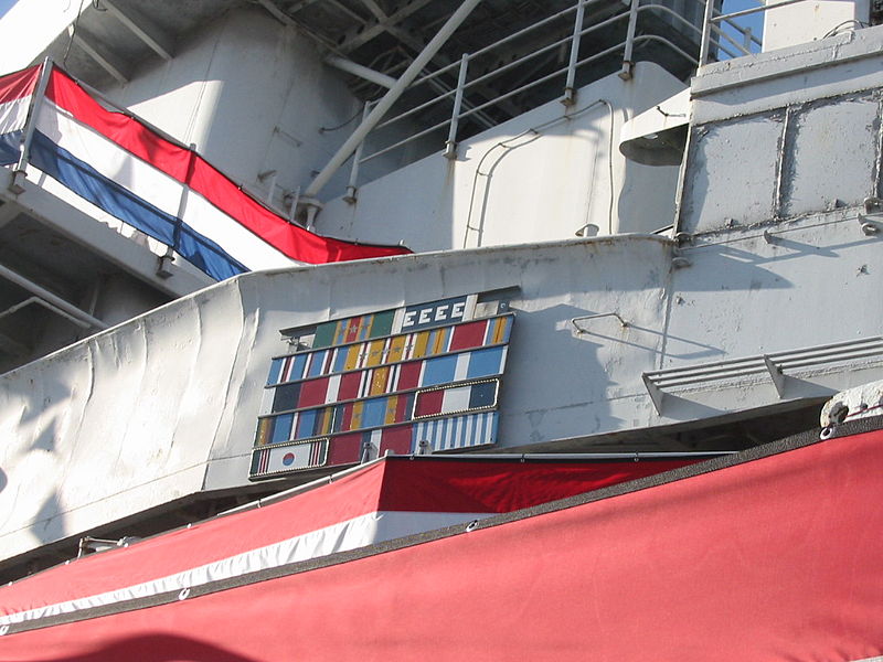 File:Battleship Iowa awards and battle stars.jpg