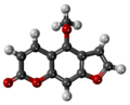 Bergapten (5-methoxypsoralen) - 3D - Ball-and-stick Model.png