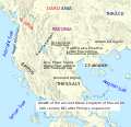 Growth of the ancient Greek Kingdom of Macedon (English) no region markers.svg