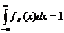 integral(-inf..inf, fX(x)*dx) = 1