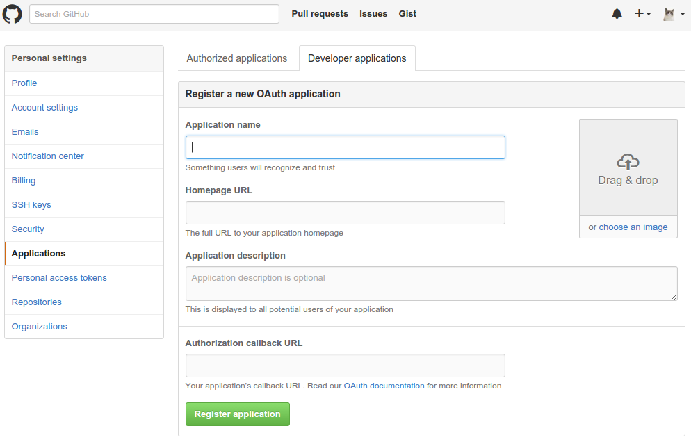 Register GitHub OAuth App