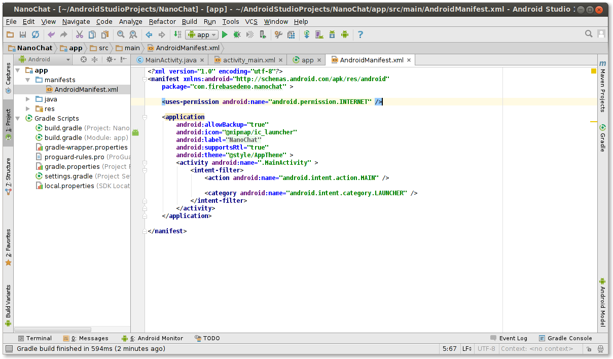 INTERNET permission in AndroidManifest.xml